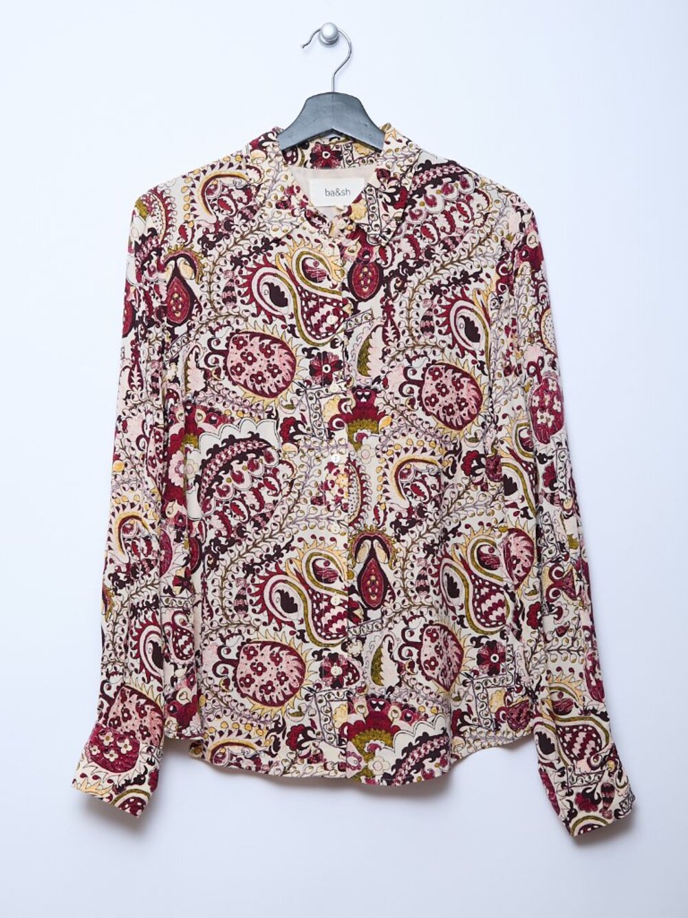ba&sh Zelie Paisley Print Button Down Top S Euro Summer Coastal Cowgirl Boho